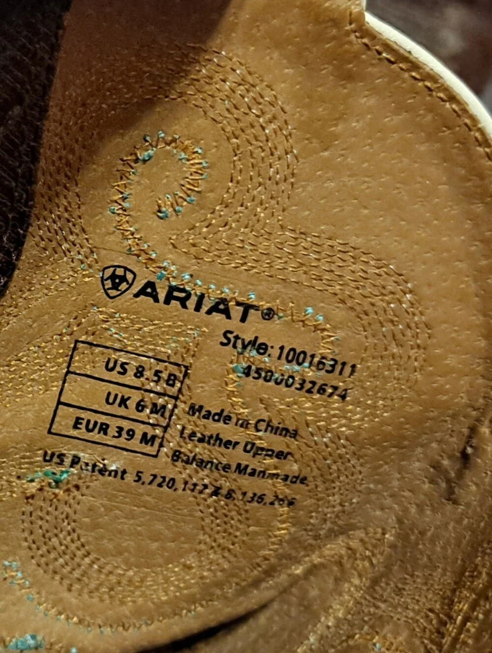 Ariat Mens Green Embroidered Western Cowboy Boots Size 8.5 - Picture 8 of 8